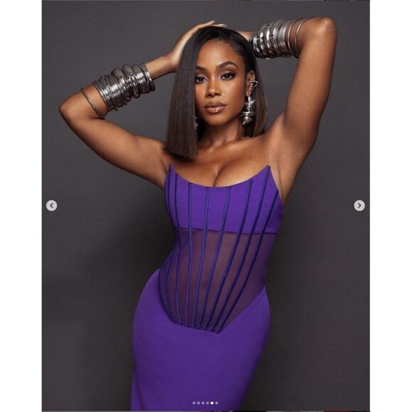 retrofete Corset Dress in Purple Small New Womens Celebrity Maxi Gown - Picture 3 of 14